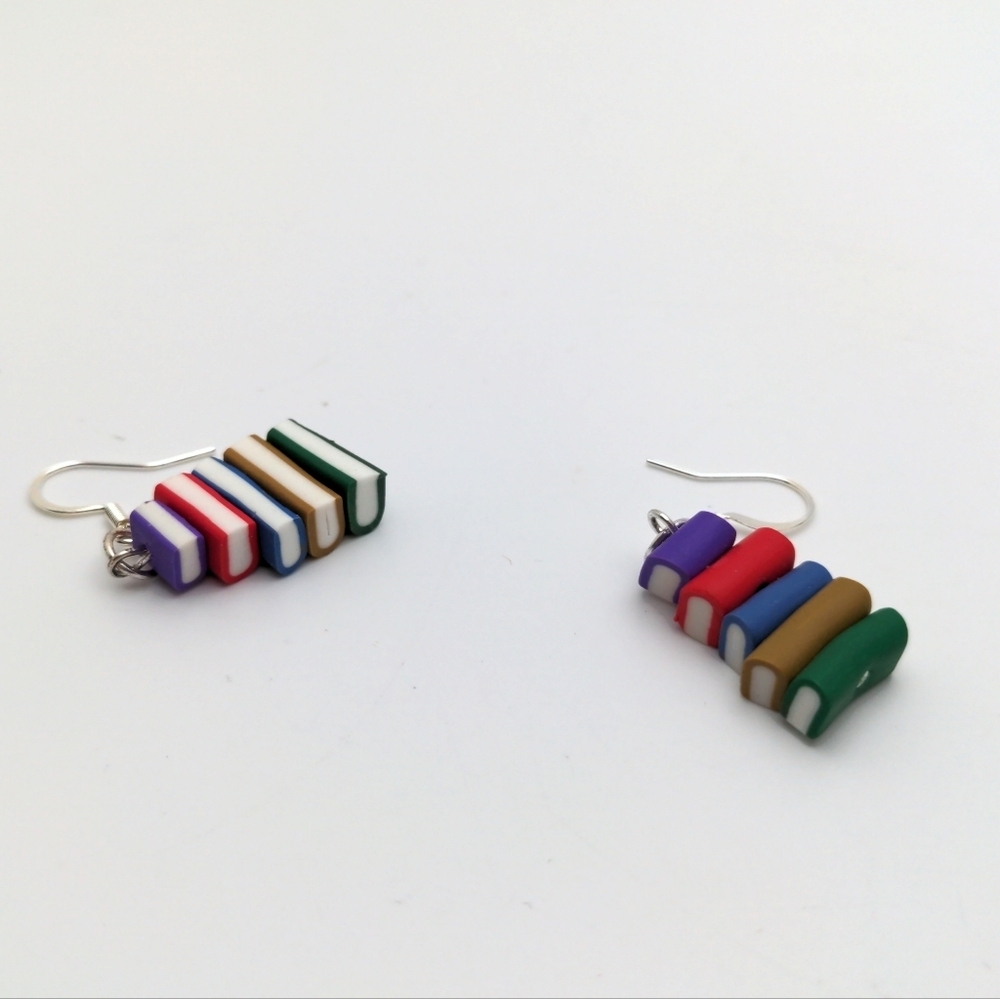 Colorful Bookstack Earrings - Picture 5 of 14